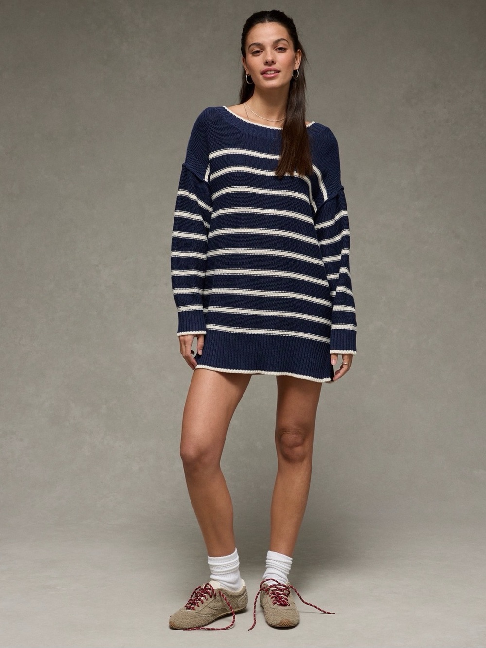 American Eagle stripped mini sweater dress NWT